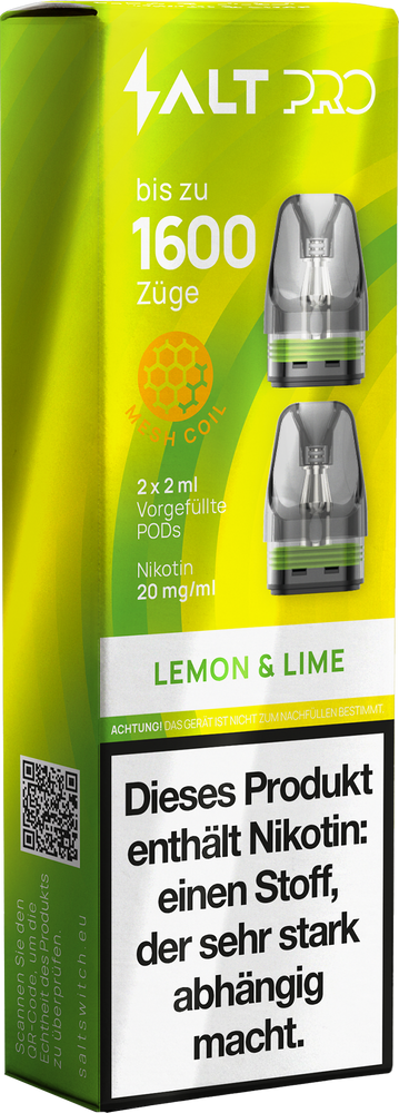 10x SALT Pro Pod - Lemon and Lime - 20mg Nikotingehalt - 2er Pack