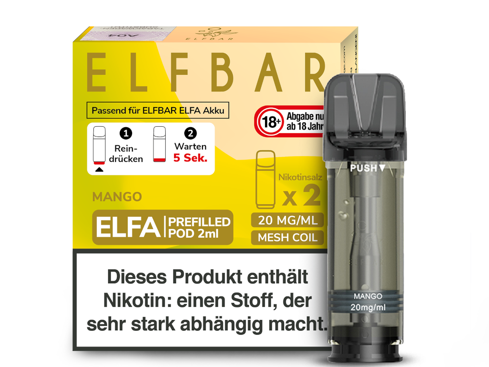 10x ELFBAR ELFA Mango 20mg Nikotin 2er Pack