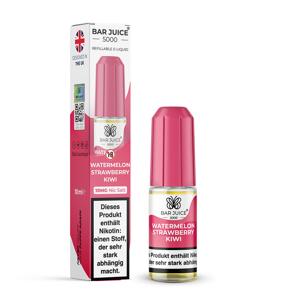 10x Bar Juice 5000 10ml Nikotinsalzliquid Watermelon Strawberry Kiwi