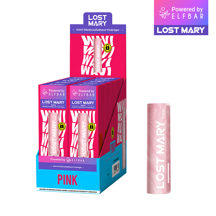 10x Lost Mary WAVI Akkuträger Farbe: Pink