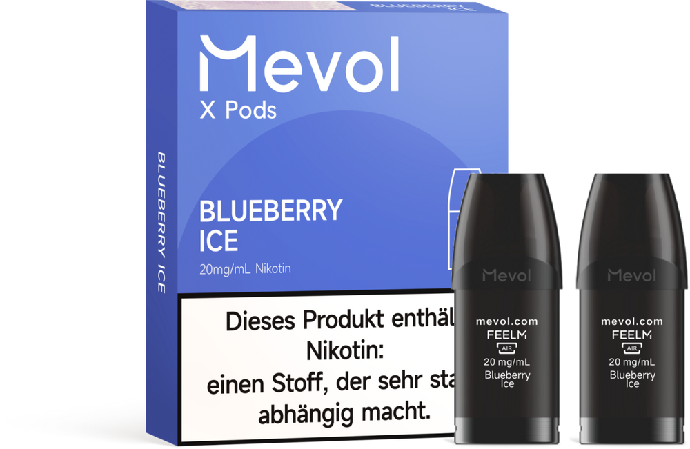 10x Mevol X Pro - Blue Razz Ice - 20mg Nikotingehalt