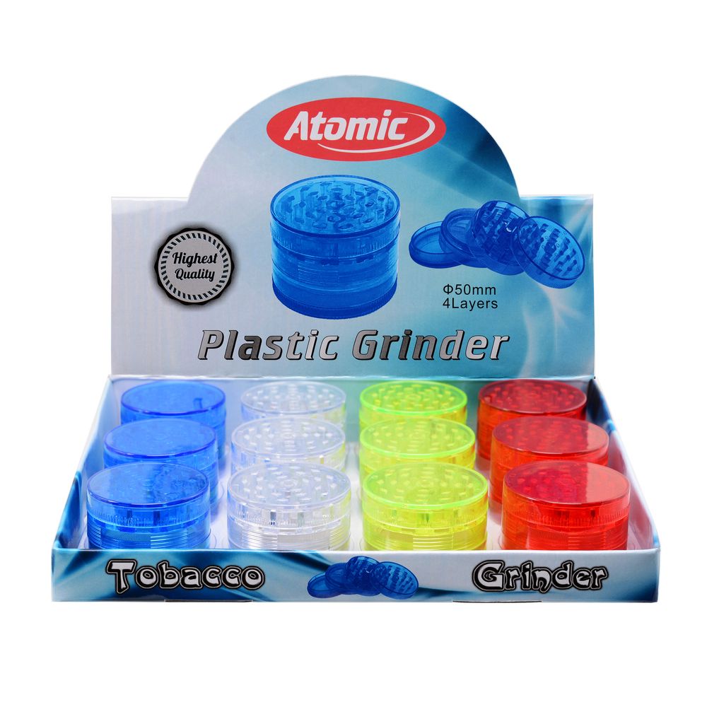 12x Atomic Kunststoff Grinder 50mm