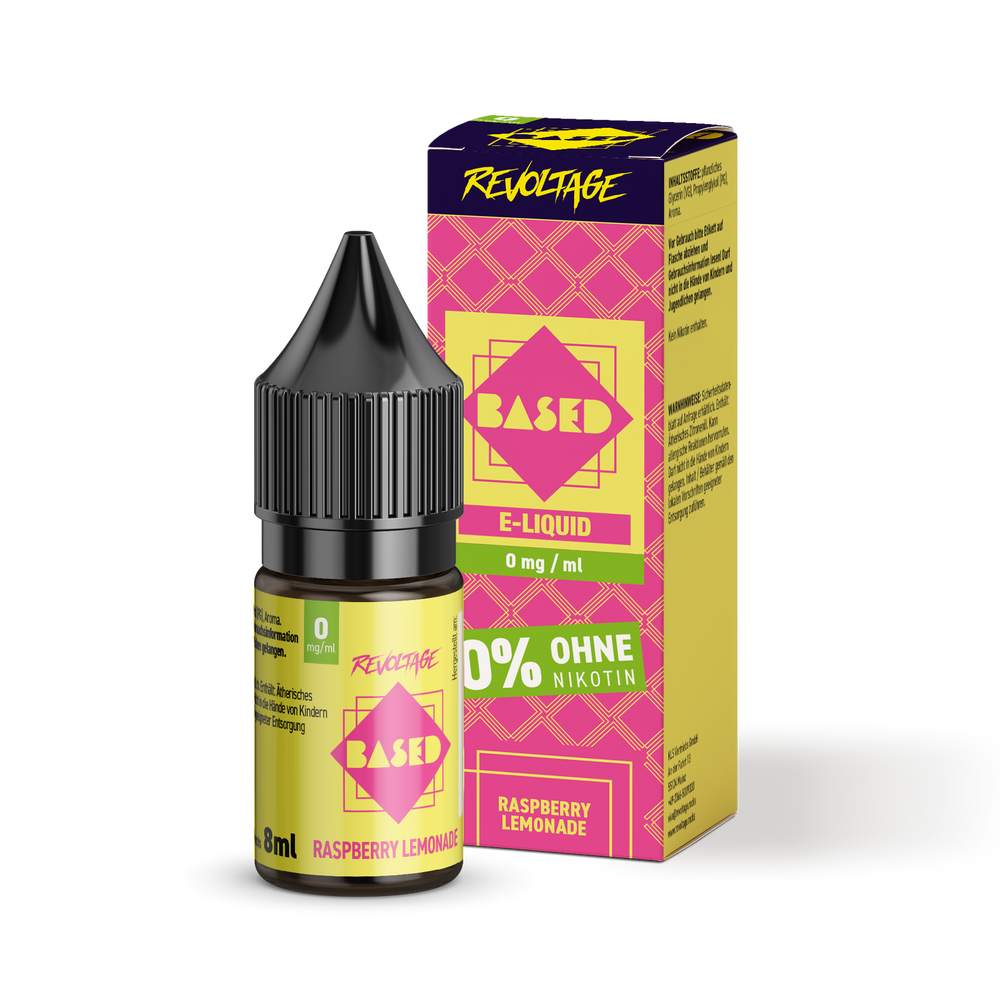 15x Revoltage BASED Liquid - Raspberry Lemonade - 8 ml Nikotinsalz Liquid