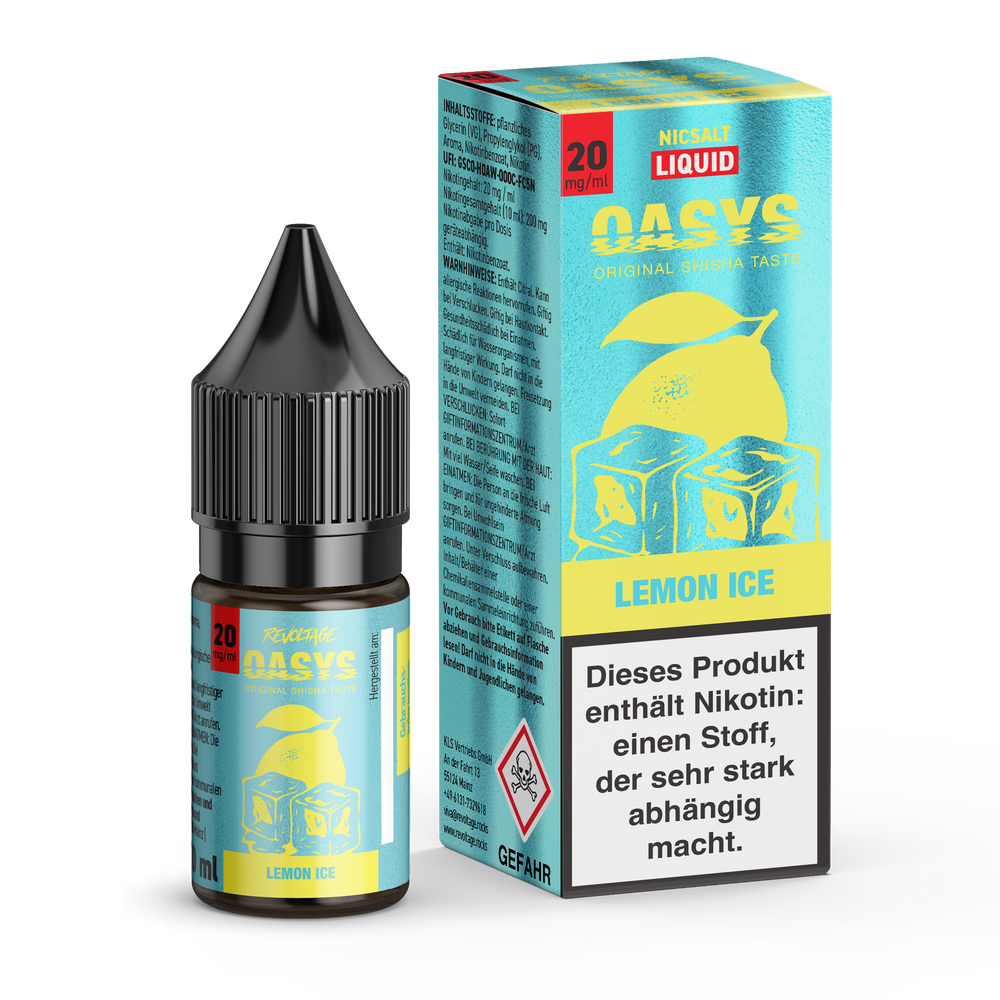 15x Revoltage OASYS Liquid - Lemon Ice - 10ml Nikotinsalz Liquid