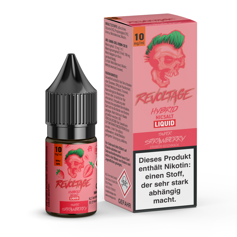 15x Revoltage - Super Strawberry - 10ml Nikotinsalz Liquid