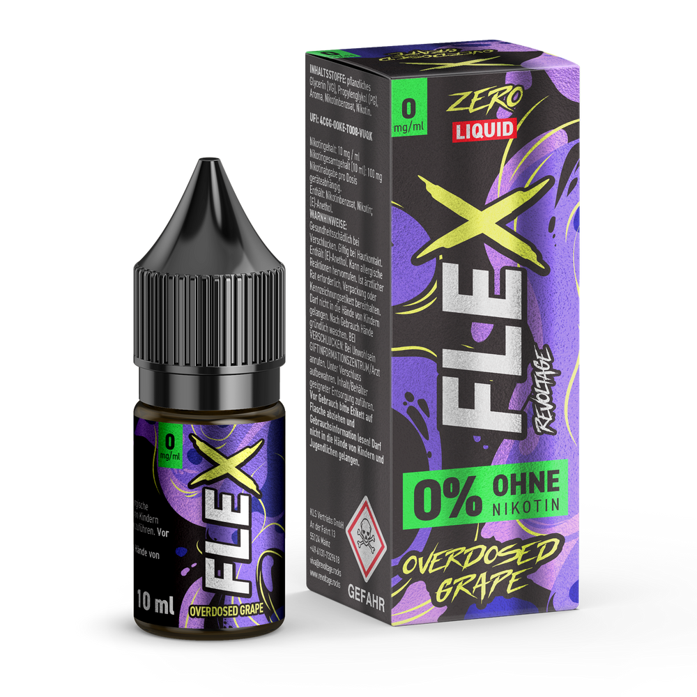 15x Revoltage Flex Overdosed - Grape - Nikotinsalz Liquid