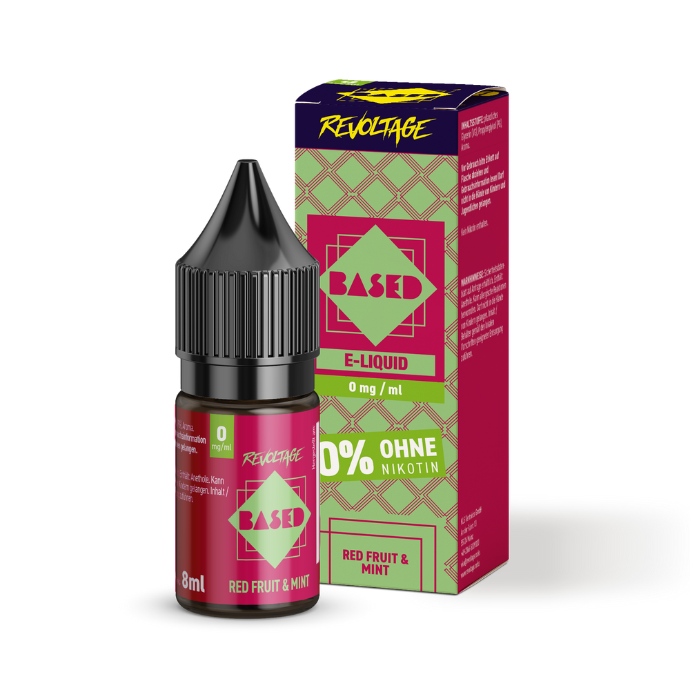 15x Revoltage BASED Liquid - Red Fruit Mint - 8 ml Nikotinsalz Liquid