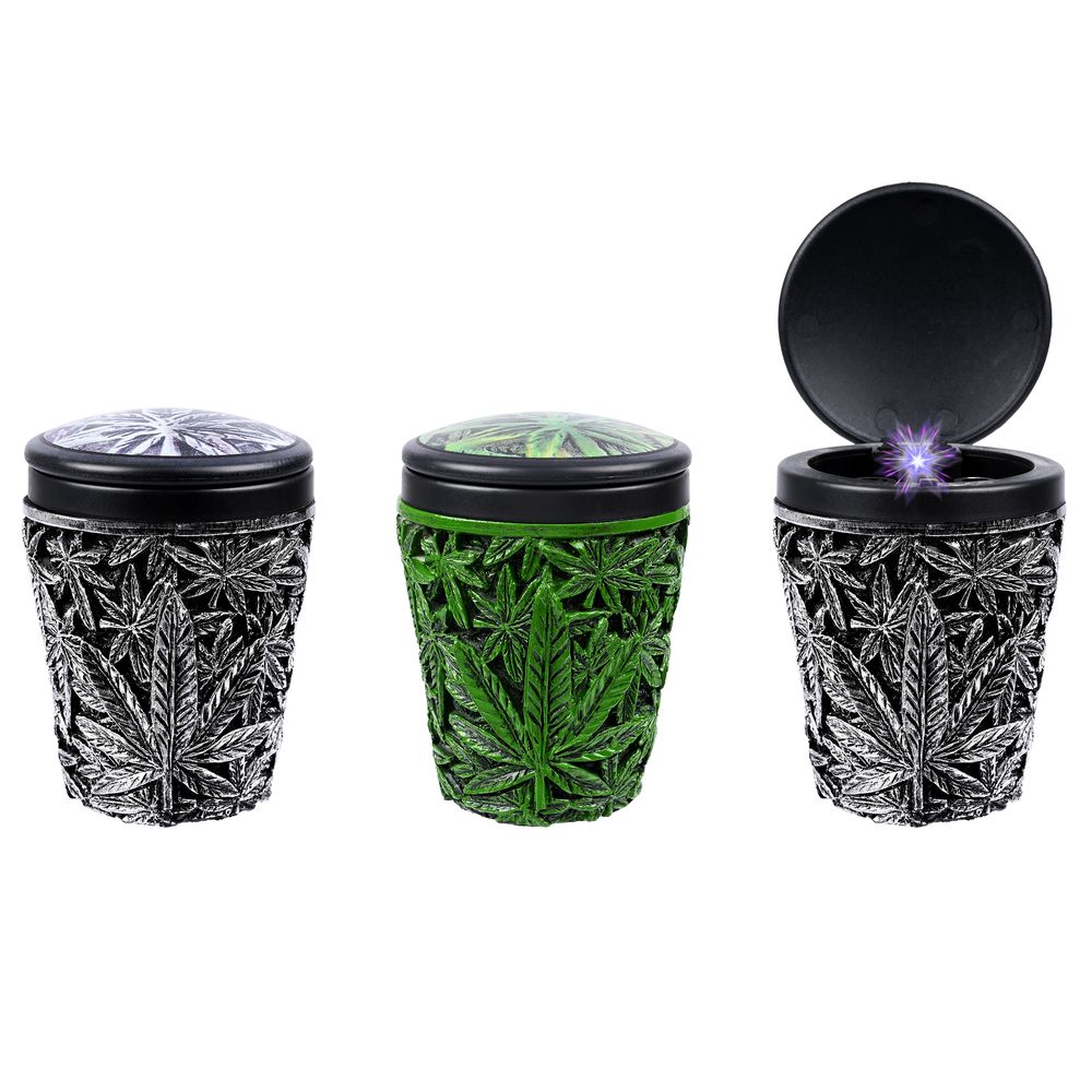 6x Atomic Aschenbecher Resin Leaf Design