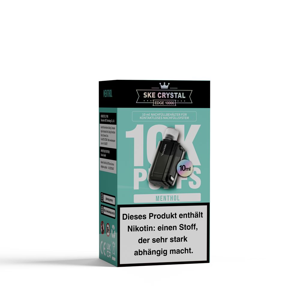 10x SKE Crystal Edge 10K Menthol - 10ml Pod