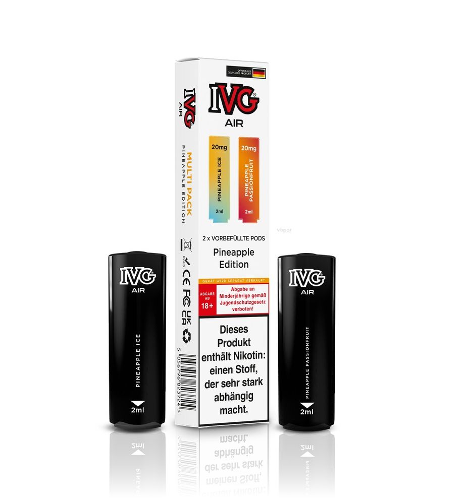 10x IVG Air 4in1 Pods - Pineapple Edition (2er Pack) - 10% Akkuträger Gratis