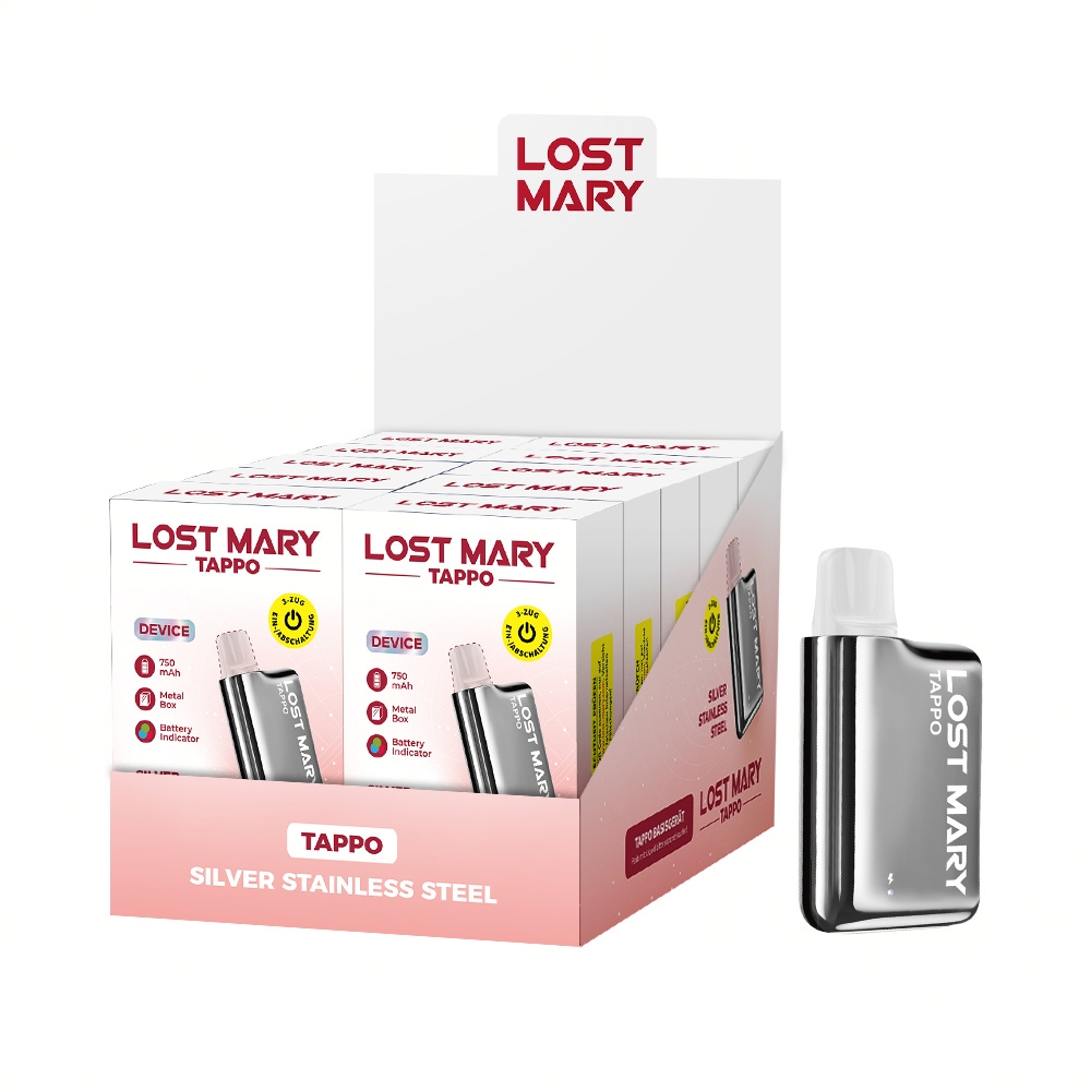 10x Lost Mary Tappo - Pod Kit - 750 mAh - Farbe: Silber