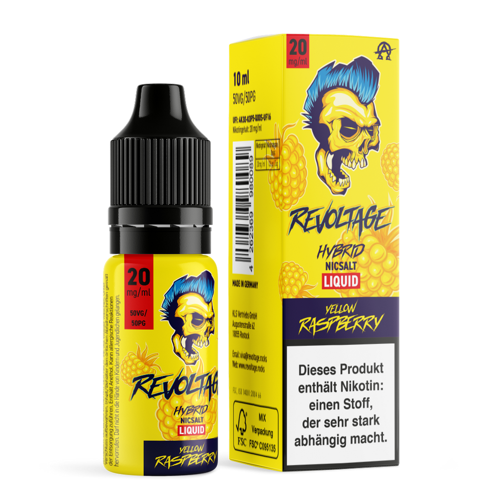 15x Revoltage - Yellow Raspberry - 10ml Nikotinsalz Liquid