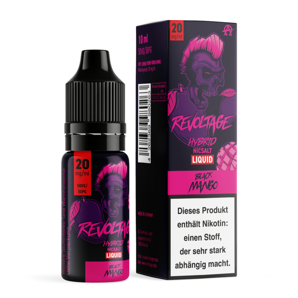 15x Revoltage - Black Mango - 10ml Nikotinsalz Liquid