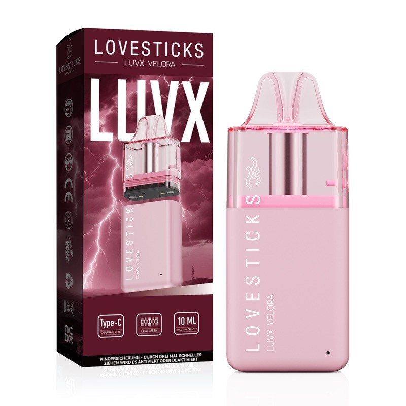 10x Lovestick LUVX Velora Pod Kit - 1200 mAh Farbe: Pink