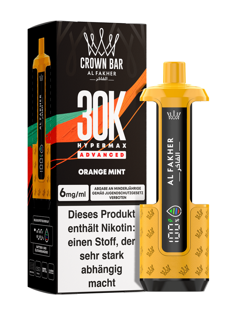 5x Al Fakher Hypermax Advanced 30K - Orange Mint - 6mg Nikotingehalt