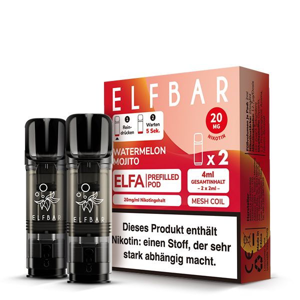 10x ELFBAR ELFA Watermelon Mojito 20mg Nikotin 2er Pack