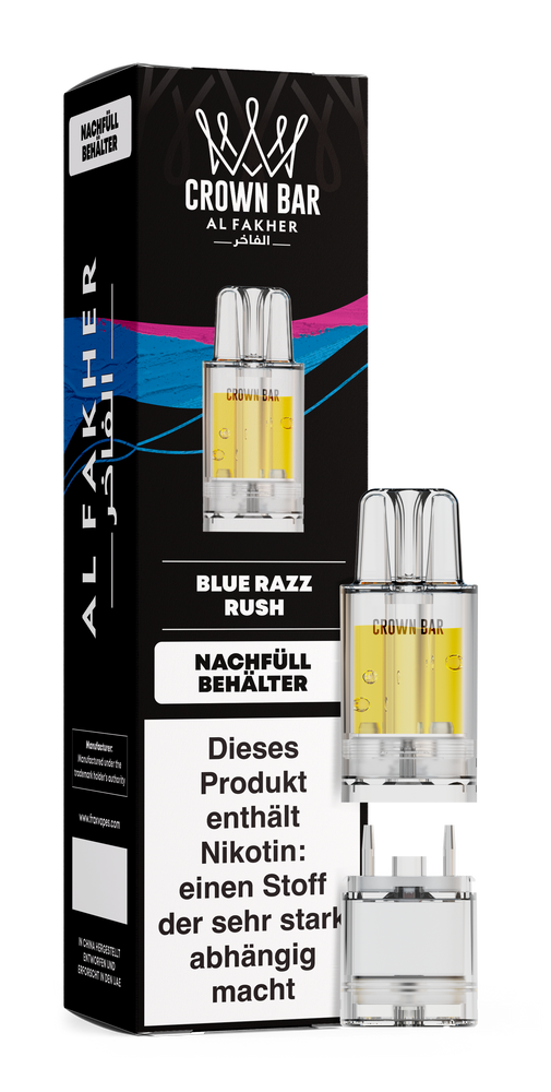 5x Al Fakher 12K PRO MAX Pod - Blue Razz Rush - 20mg Nikotingehalt