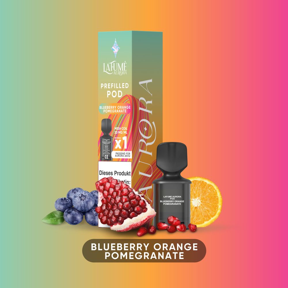10x Lafume Aurora Pod - Blueberry Orange Pomegranate 20mg Nikotin