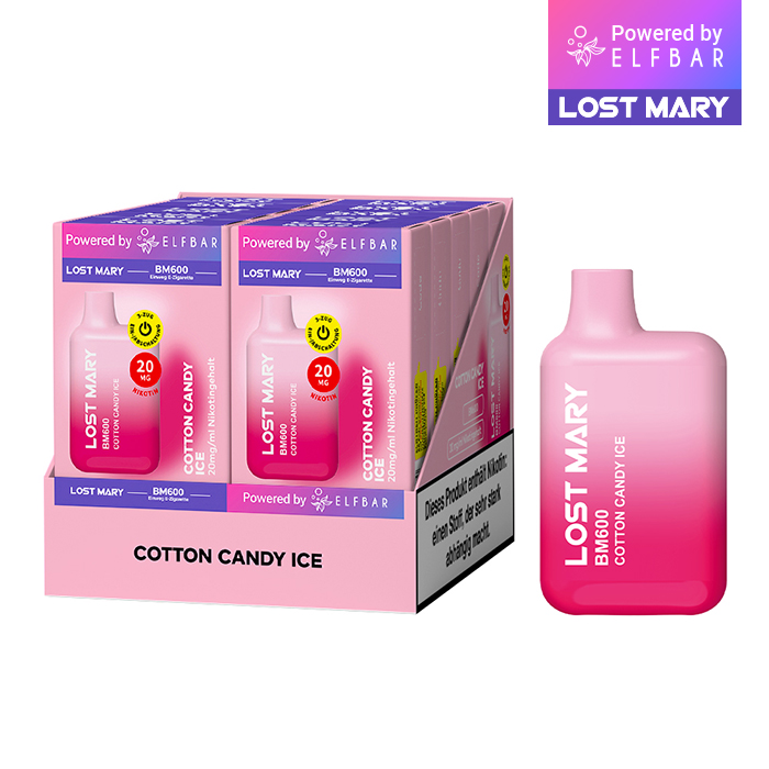 10 x Lost Mary BM600 - Cotton Candy Ice 20mg Nikotin