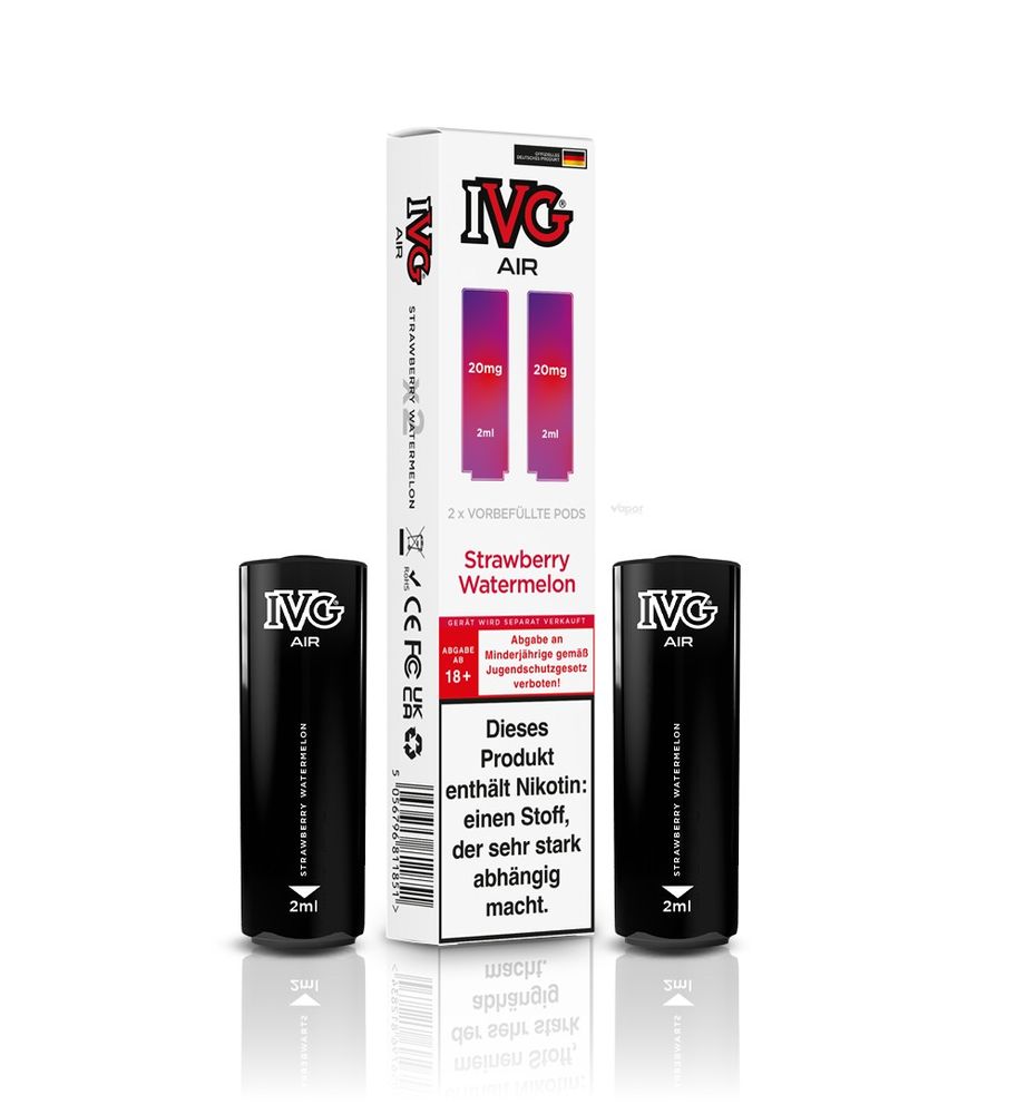 10x IVG Air 4in1 Pods - Strawberry Watermelon (2er Pack) - 10% Akkuträger Gratis