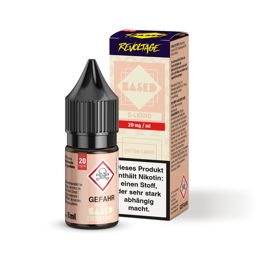 15x Revoltage BASED Liquid - Cotton Candy - 8 ml Nikotinsalz Liquid