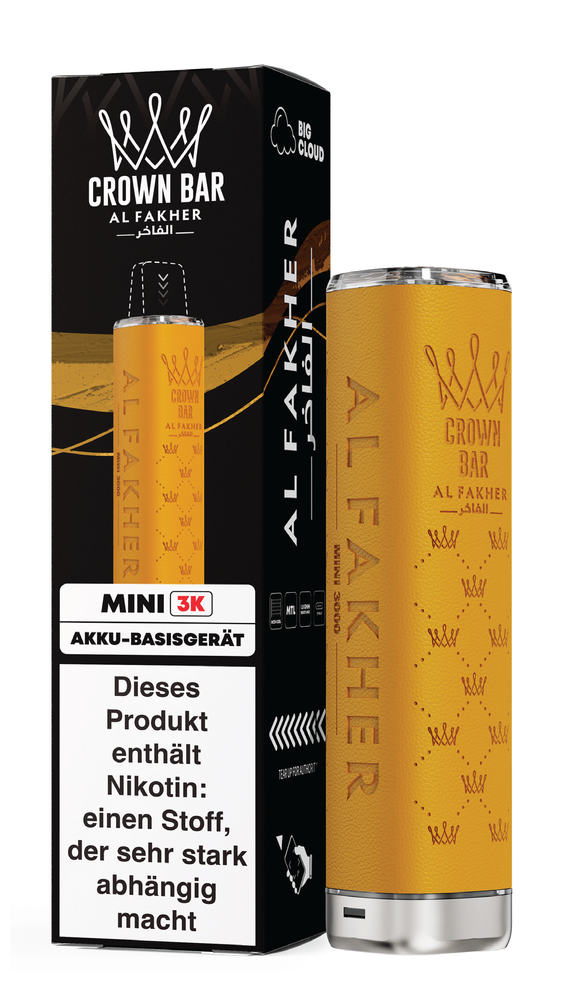 10x Al Fakher Mini 3k Akkuträger - Farbe: Yellow - 550 mAh