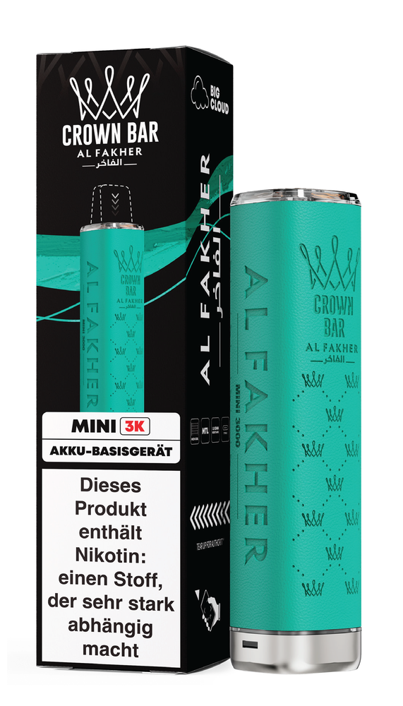 10x Al Fakher Mini 3k Akkuträger - Farbe: Teal - 550 mAh