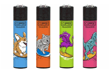 48x Clipper Reibrad Surfer Animals nachfüllbar