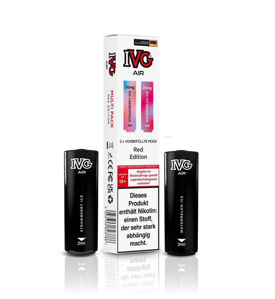 10x IVG Air 4in1 Pods - Red Edition (2er Pack) - 10% Akkuträger Gratis