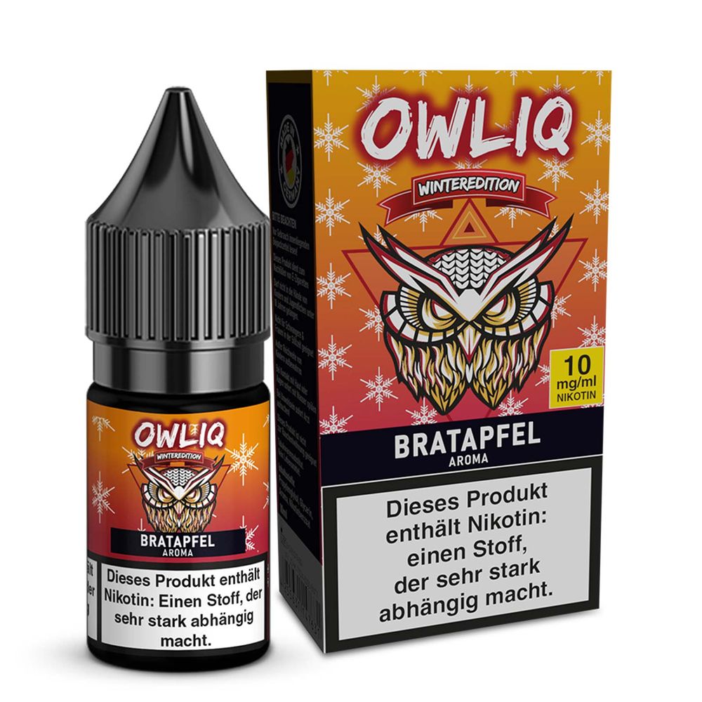 10x OWLIQ Nikotinsalz Liquid - Bratapfel - 10ml
