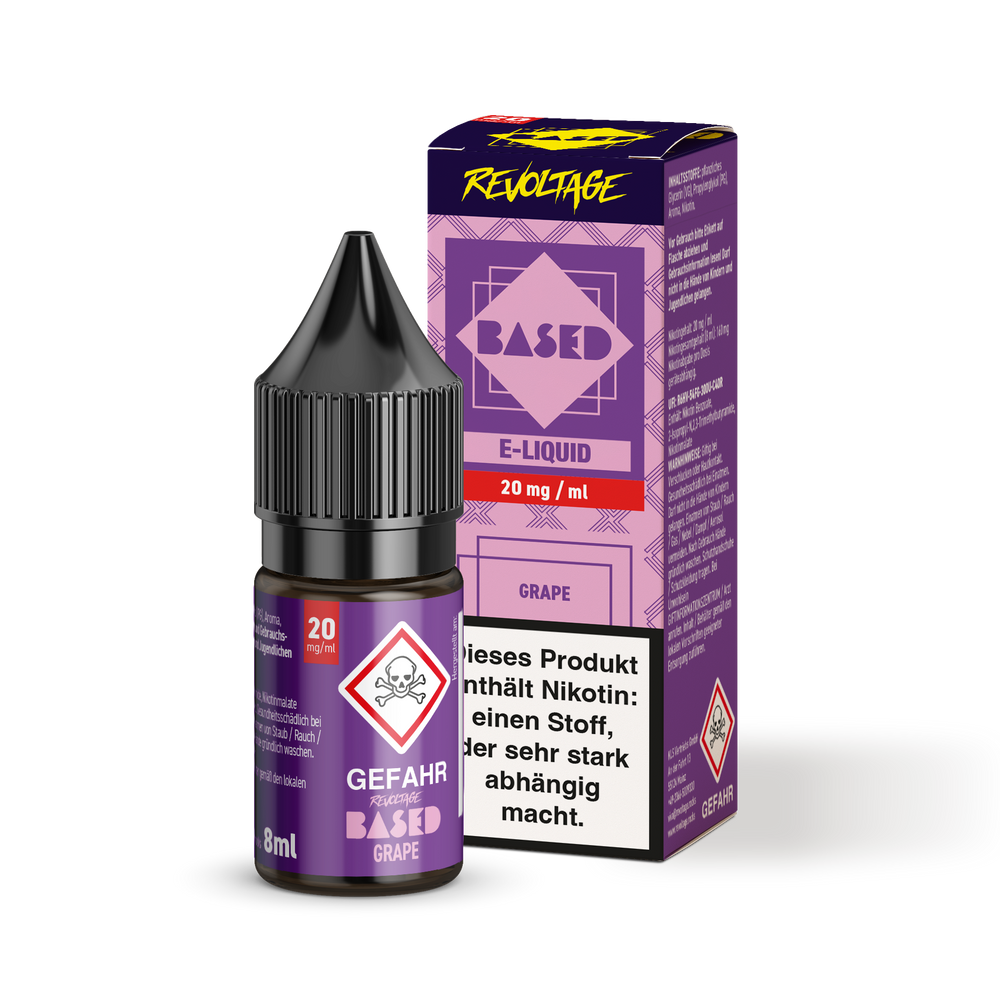 15x Revoltage BASED Liquid - Grape - 8 ml Nikotinsalz Liquid