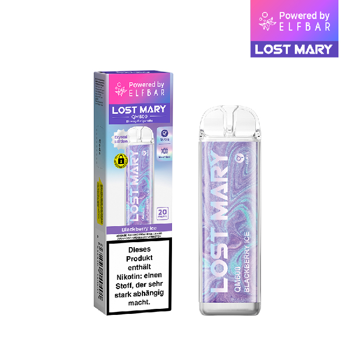 10+2 Aktion ELFBAR Lost Mary QM600 - Blackberry Ice 20mg Nikotin