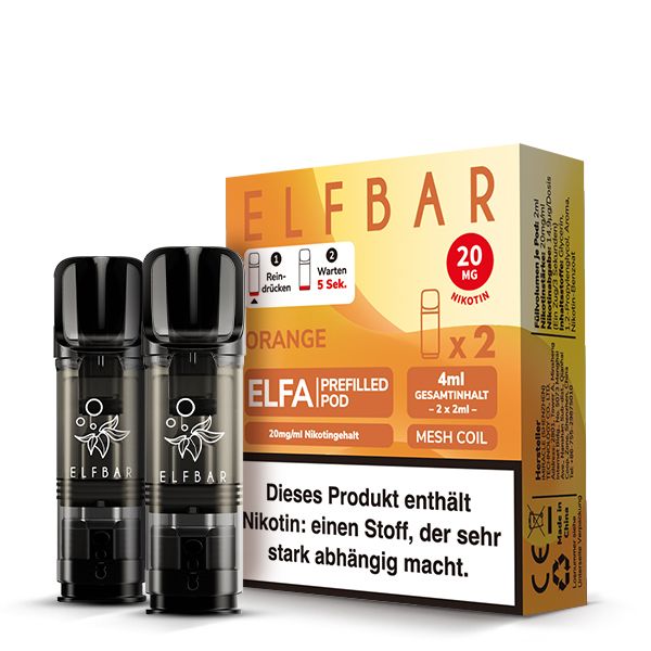 10x ELFBAR ELFA Orange 20mg Nikotin 2er Pack