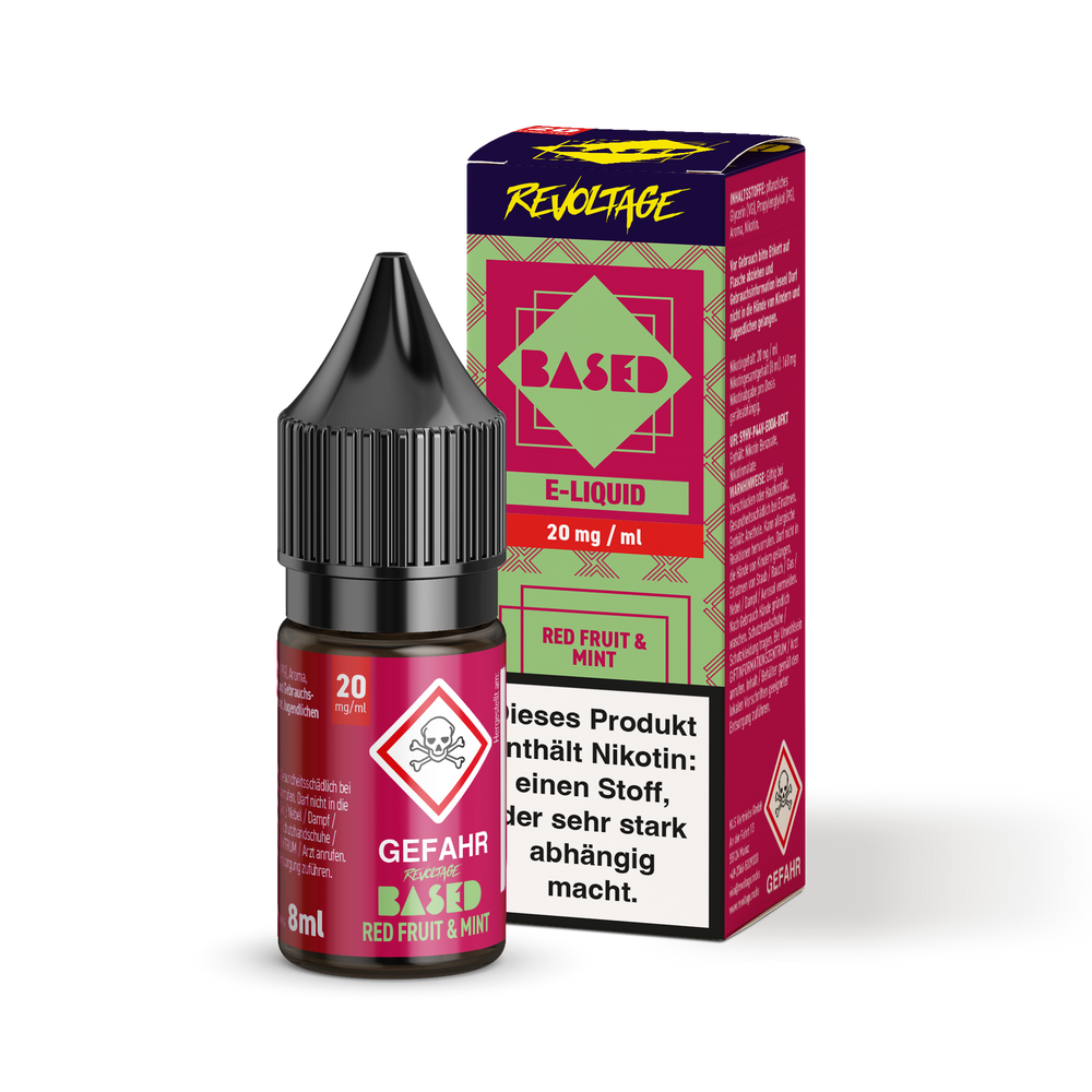 15x Revoltage BASED Liquid - Red Fruit Mint - 8 ml Nikotinsalz Liquid