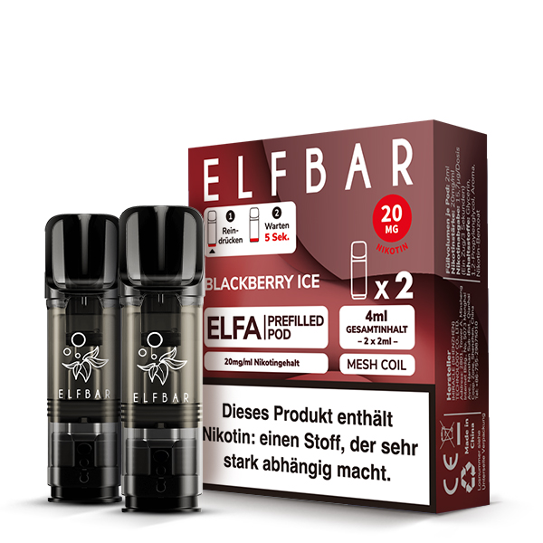 10x ELFBAR ELFA Blackberry Ice 20mg Nikotin 2er Pack
