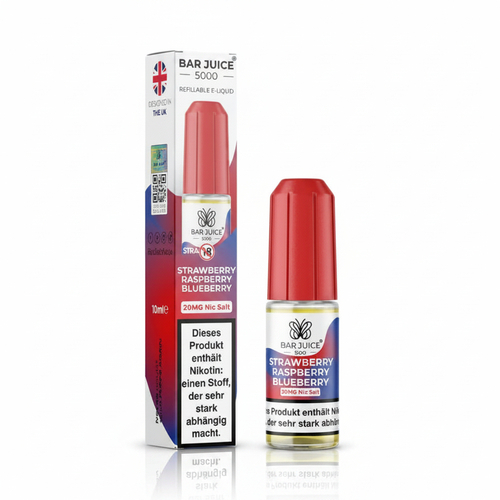 10x Bar Juice 5000 Nikotinsalz Liquid 10 ml Strawberry Raspberry Blueberry