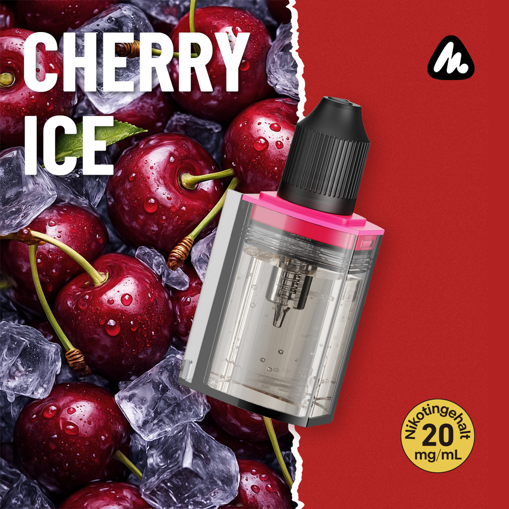 5x Mevol S Refill Container - Cherry Ice - 20mg/ml - 10ml