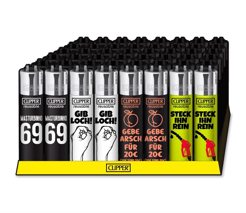 48x Clipper Reibrad FFX Sex Sprüche nachfüllbar