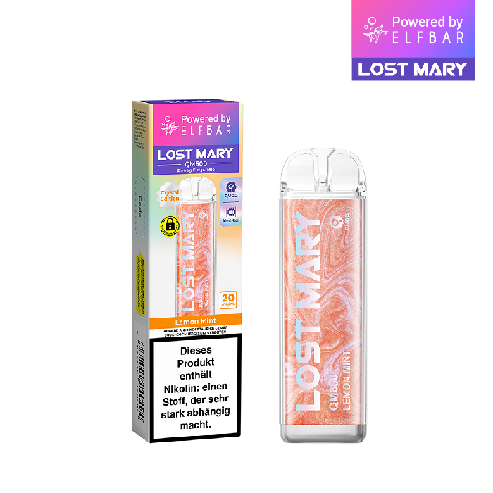 10+2 Aktion ELFBAR Lost Mary QM600 - Lemon Mint 20mg Nikotin