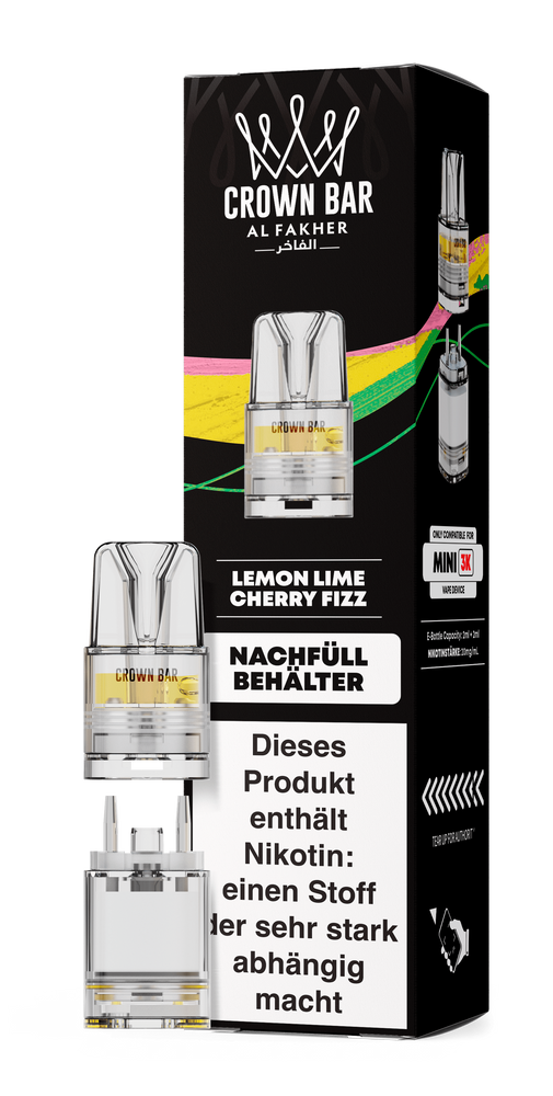 10x Al Fakher Mini 3K Pod - Lemon Lime Cherry Fizz - 20mg Nikotingehalt