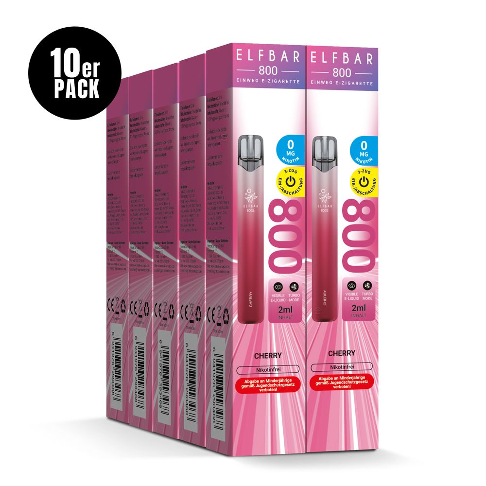 10x ELFBAR 800 Cherry Nikotinfrei