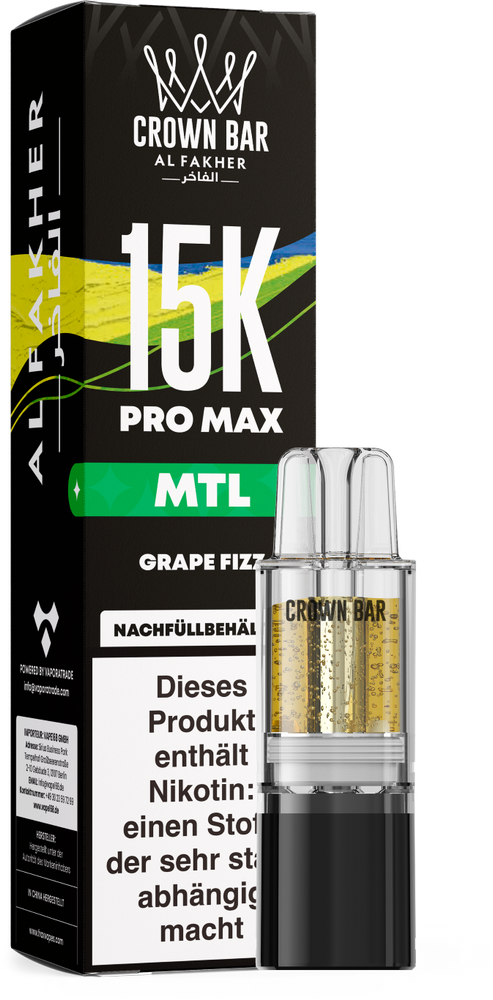 10x Al Fakher 15K PRO MAX Pod - Grape Fizz - MTL