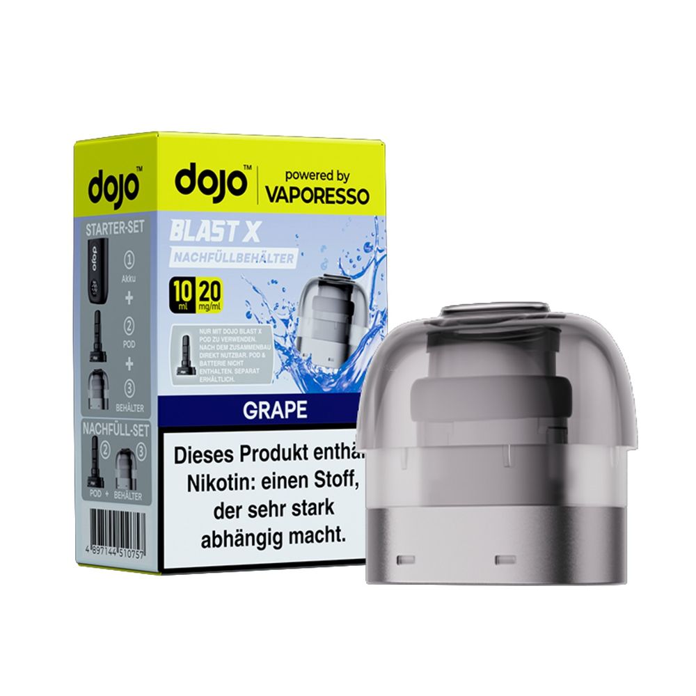 5x Dojo Blast X Pod 10ml - Grape - 20mg/ml Nikotingehalt + 5x Leerpod