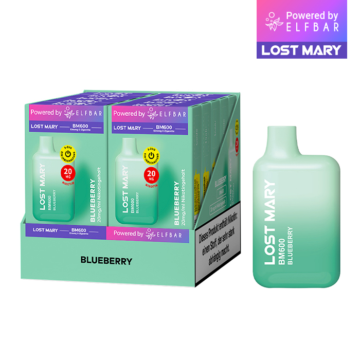 10 x Lost Mary BM600 - Blueberry 20mg Nikotin