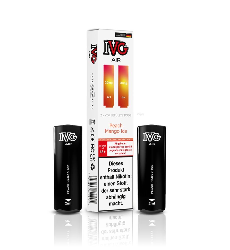 10x IVG Air 4in1 Pods - Peach Mango Ice (2er Pack) - 10% Akkuträger Gratis